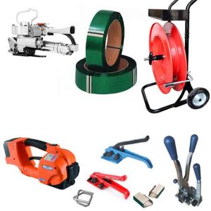 Professionelt omsnøringssæt TES PRO, 12-16mm, 2x batteri, oplader, PET bånd, vogn